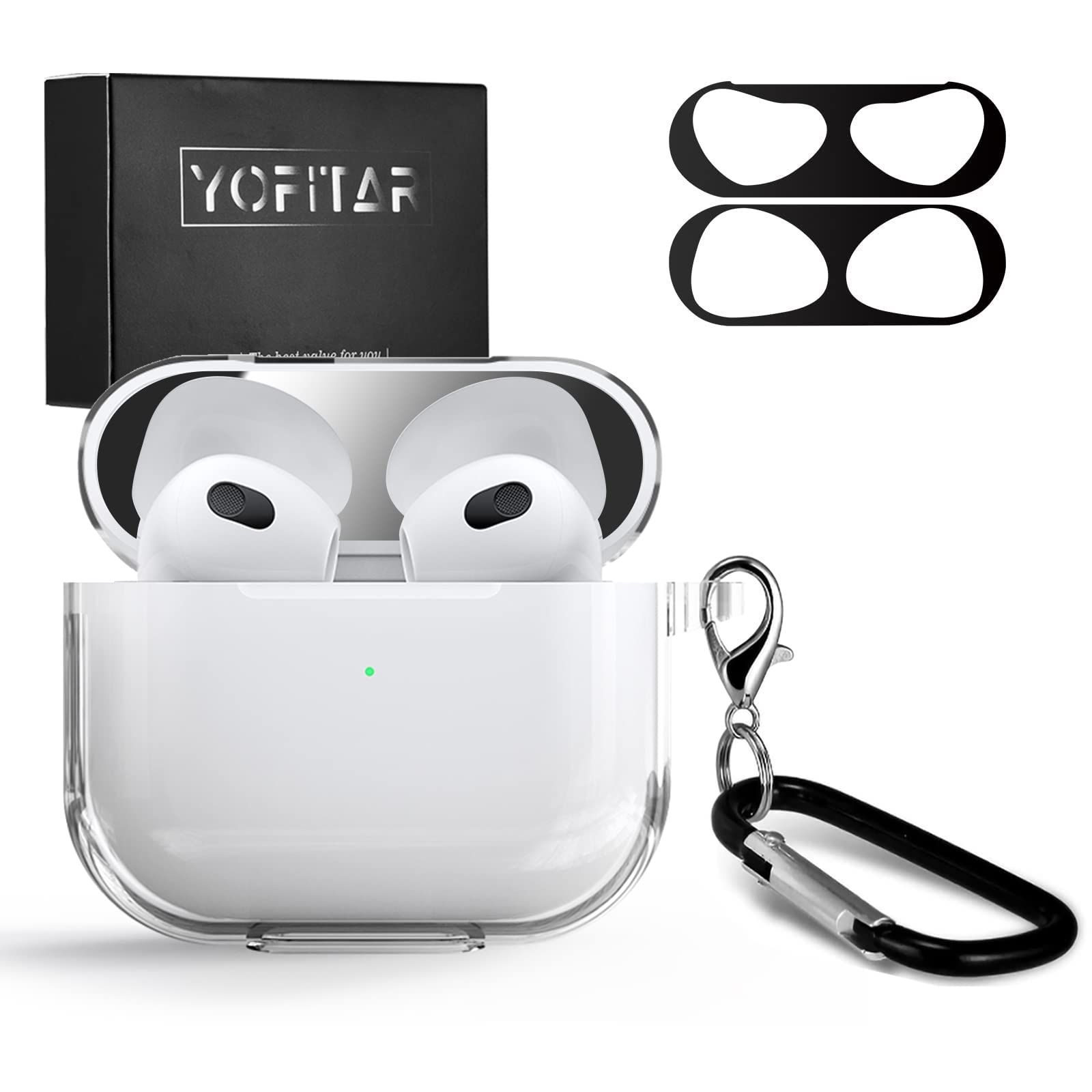 Airpods　第三世代  ケース   保護 落下防止   カラビナ付き 緑
