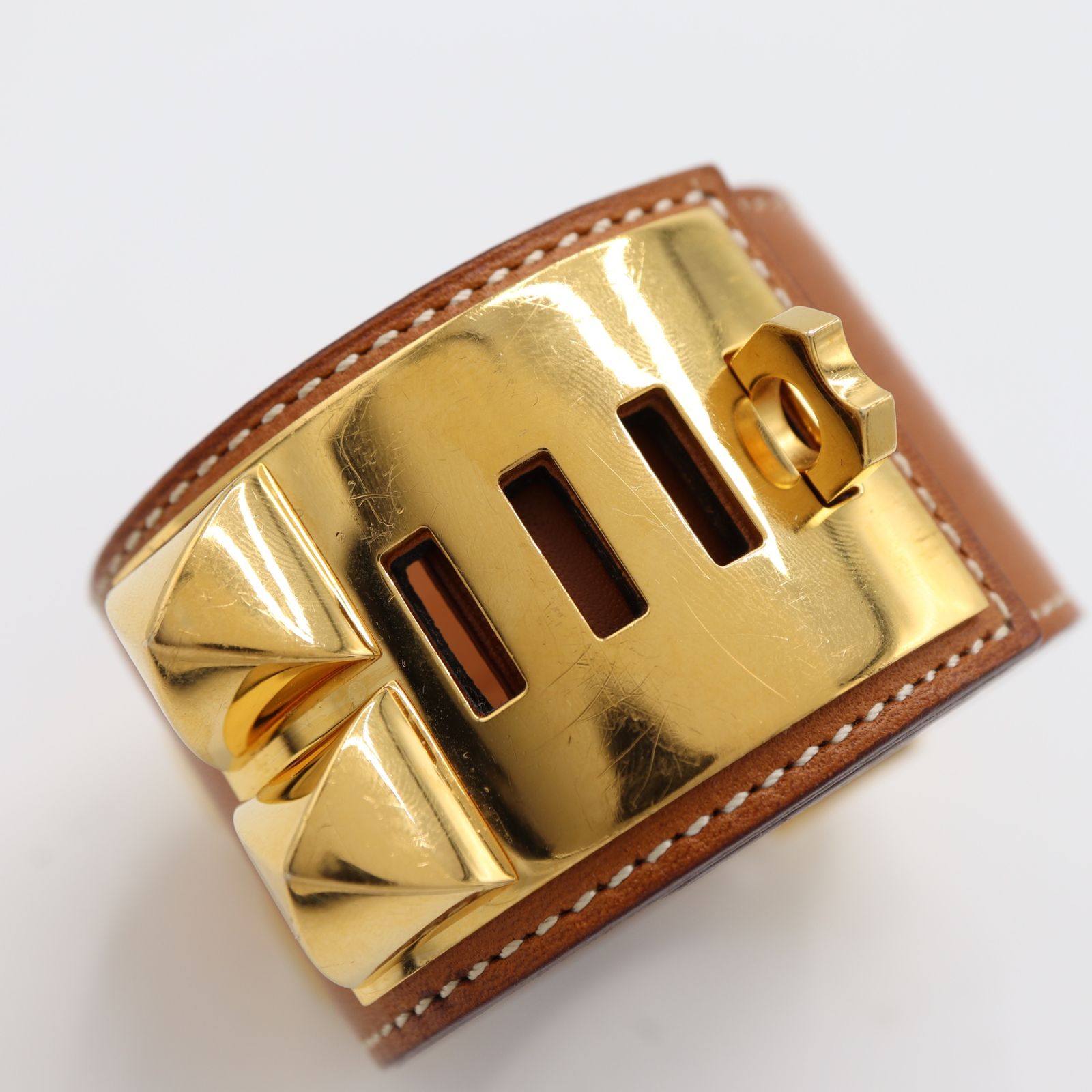 HERMES エルメス コリエドシアン ブレスレット □R刻 ゴールドカラー 