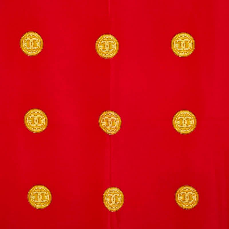 シャネル ココマーク コイン ストライプ ネイビー マルチ シルク レディース CHANEL 1-0227993