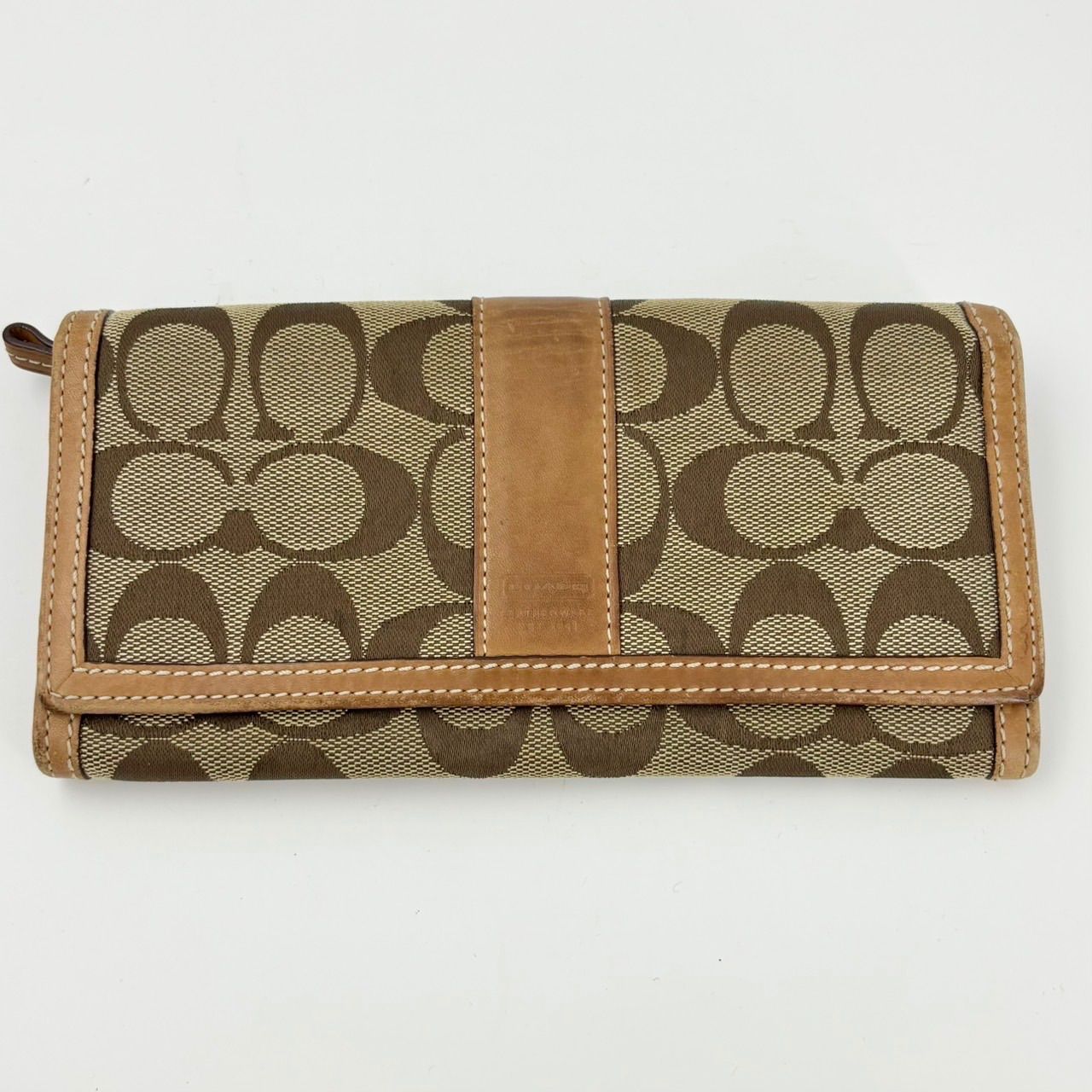 COACH コーチ シグネチャー 長財布 ブラウン レザー×キャンバス 1253