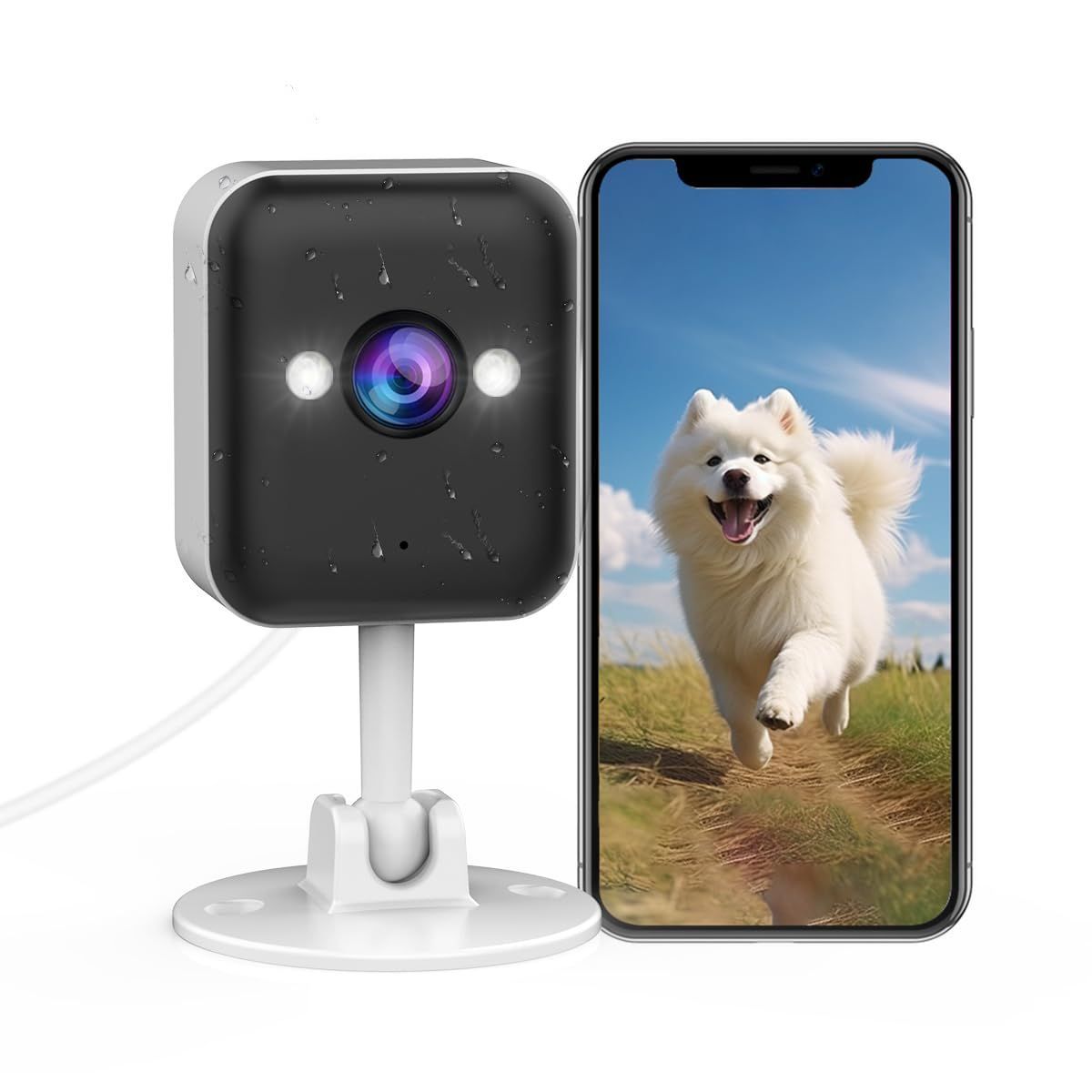 新品 【2K画・24時間録画・IP65防水 】JOOAN 防犯カメラ 屋外 監視カメラ ペットカメラ 遠隔操作 2.4Ghz WiFi接続 夜間カラー撮影 警報通知 双方向音声通話 常時録画 警報録画 年中無休 8-256G SDカード/Cloud録画 対応