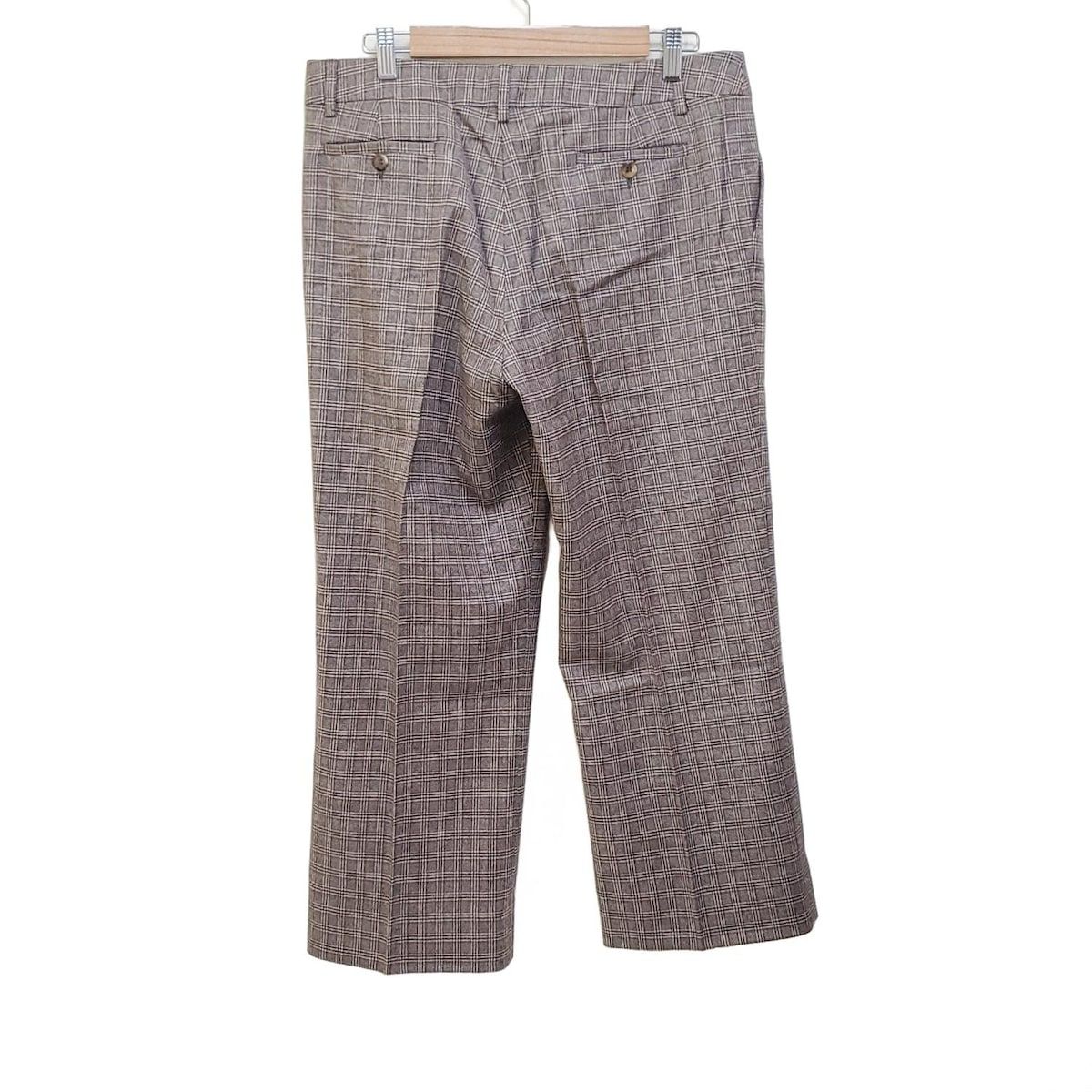 ETRO エトロ パンツ サイズ46 L レディース - ベージュ×ボルドー×マルチ フルレングス チェック柄