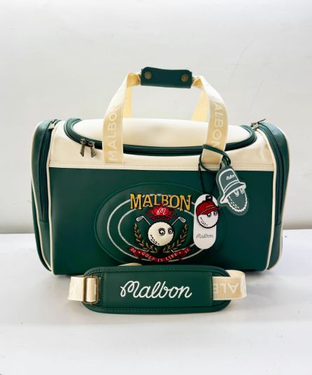 Malbon PUゴルフバッグ 衣類収納OK レトロ×モダンの融合デザイン スイカレッドが映える大容量モデル⛳ 男女兼用 即 OK
