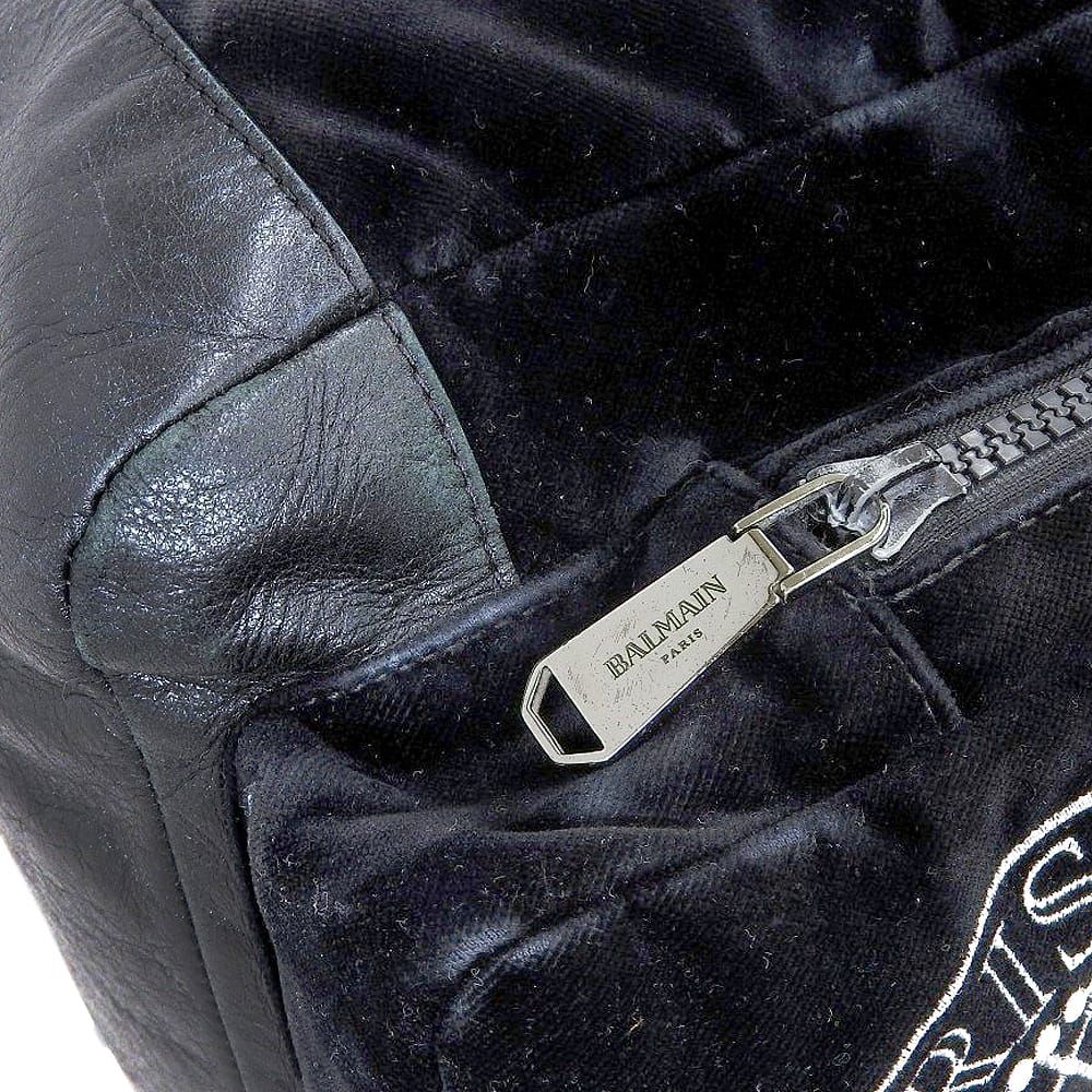 BALMAIN バルマン リュックサック チャック ポケット ロゴ レザー 美品 BALMAIN バルマン メダリオン ベルベット バックパック