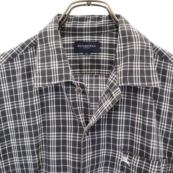 バーバリー 三陽商会 チェック柄 ゴルフ ジップ ベスト M ブラック×グレー BURBERRY メンズ BURBERRY - バーバリー ゴルフ ジップ長袖 M ブラック