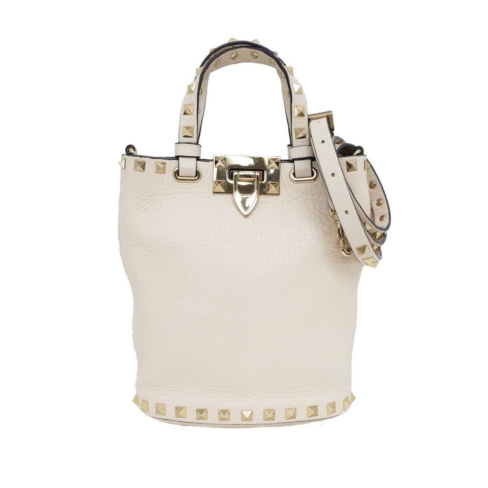 VALENTINO ヴァレンティノスタッズ ショルダーバッグホワイト白