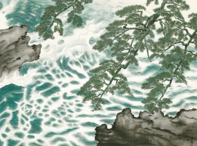 種類3：f8 額絵 横山大観 波騒ぐ f8・f6・f4サイズ 日本の名画シリーズ
