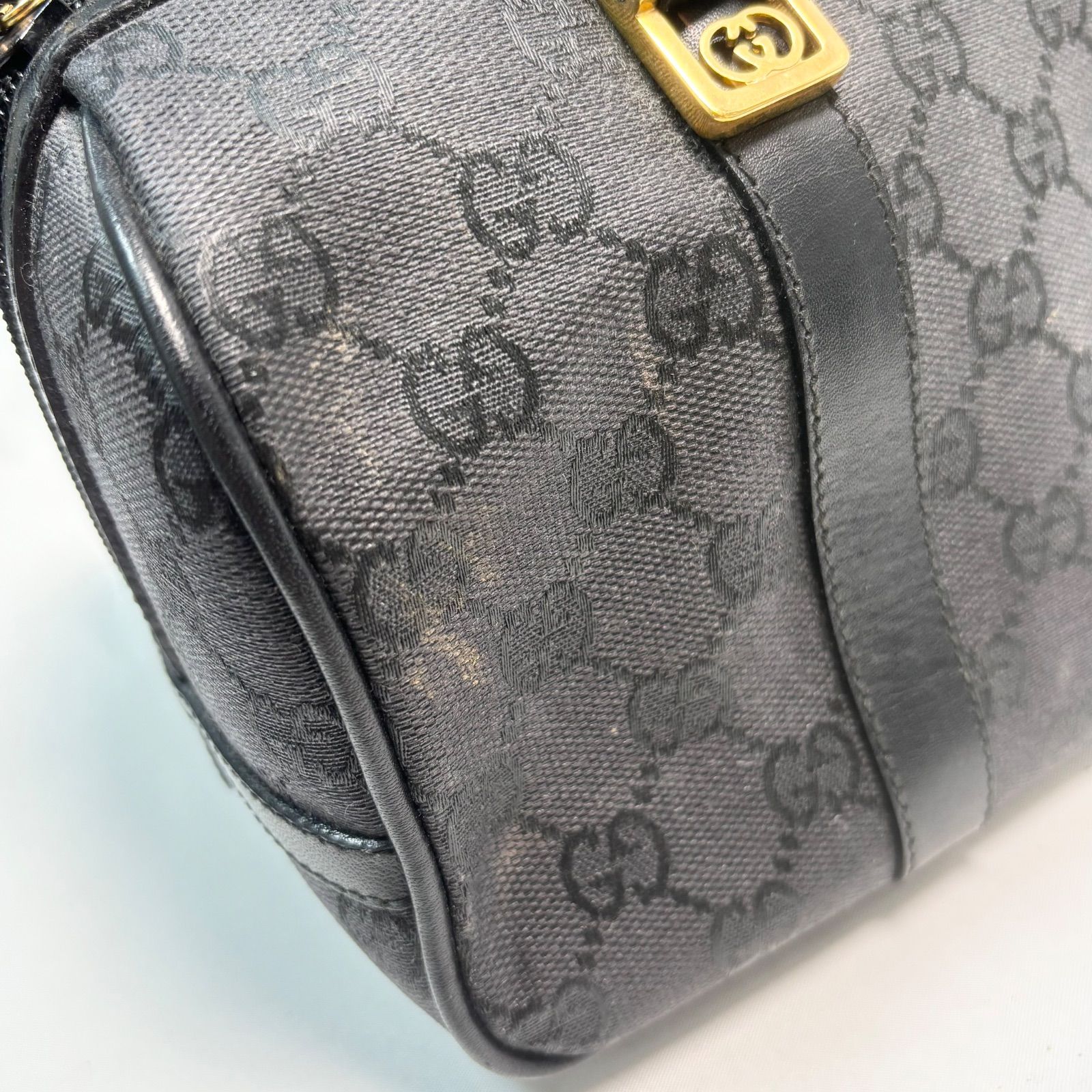 GUCCI グッチ　カーフ レザー ミニボストン バッグ　ネイビー 送料無料】GUCCI/グッチ/ミニボストンバッグ/ハンドバッグ