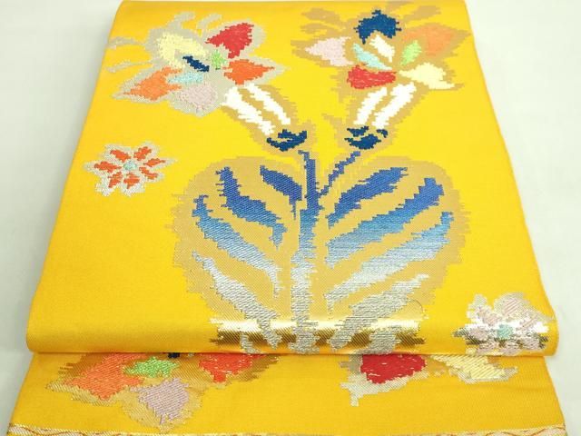 平和屋着物○龍村平蔵製 六通柄 本袋帯 小蜀紅錦 金銀糸 正絹 逸品