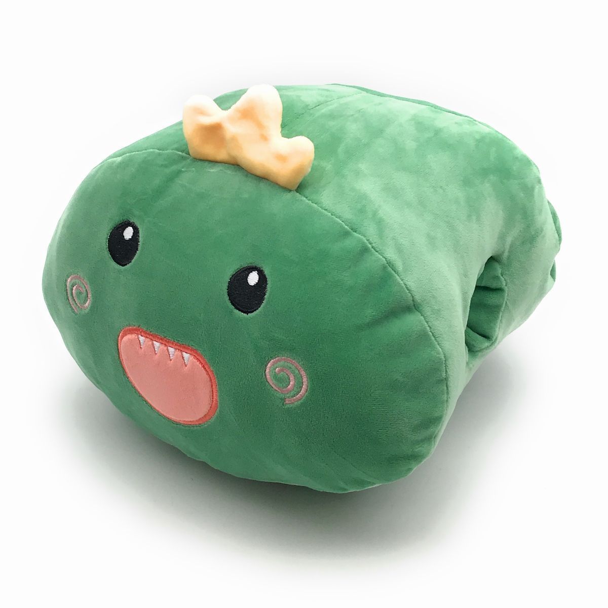 お昼寝枕 笑顔の恐竜 ぬいぐるみ風 ハンドインポケット付き (Cタイプ)