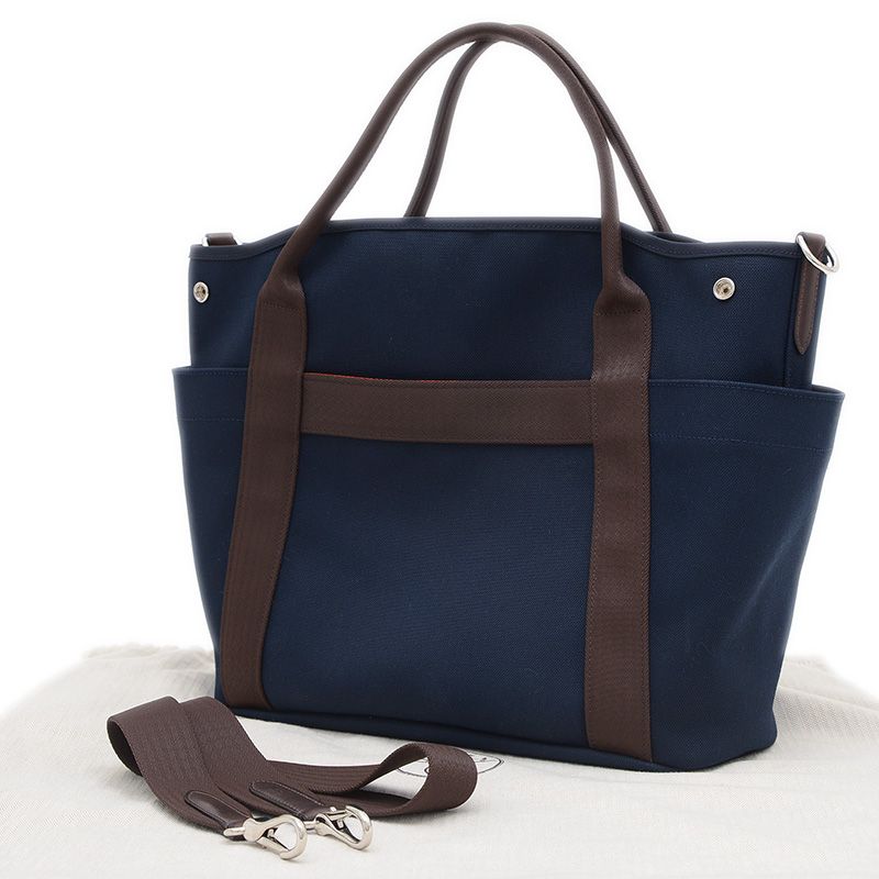 エルメス サックドパンサージュ 2WAYバッグ キャンバス ネイビー B刻印