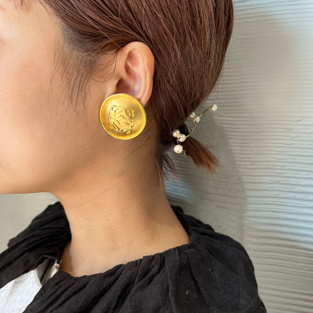 LOEWE(ロエベ) vintage anagram logo gold earrings/ヴィンテージ