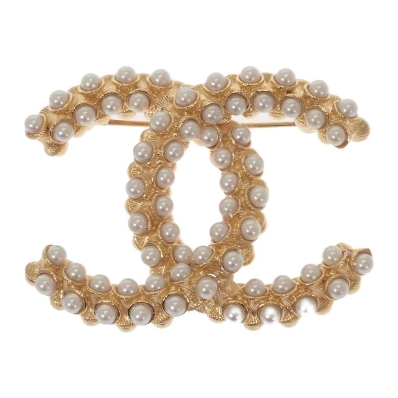 CHANEL CHANEL ココマーク パール ABB011 ブローチ メタル ゴールド レディース