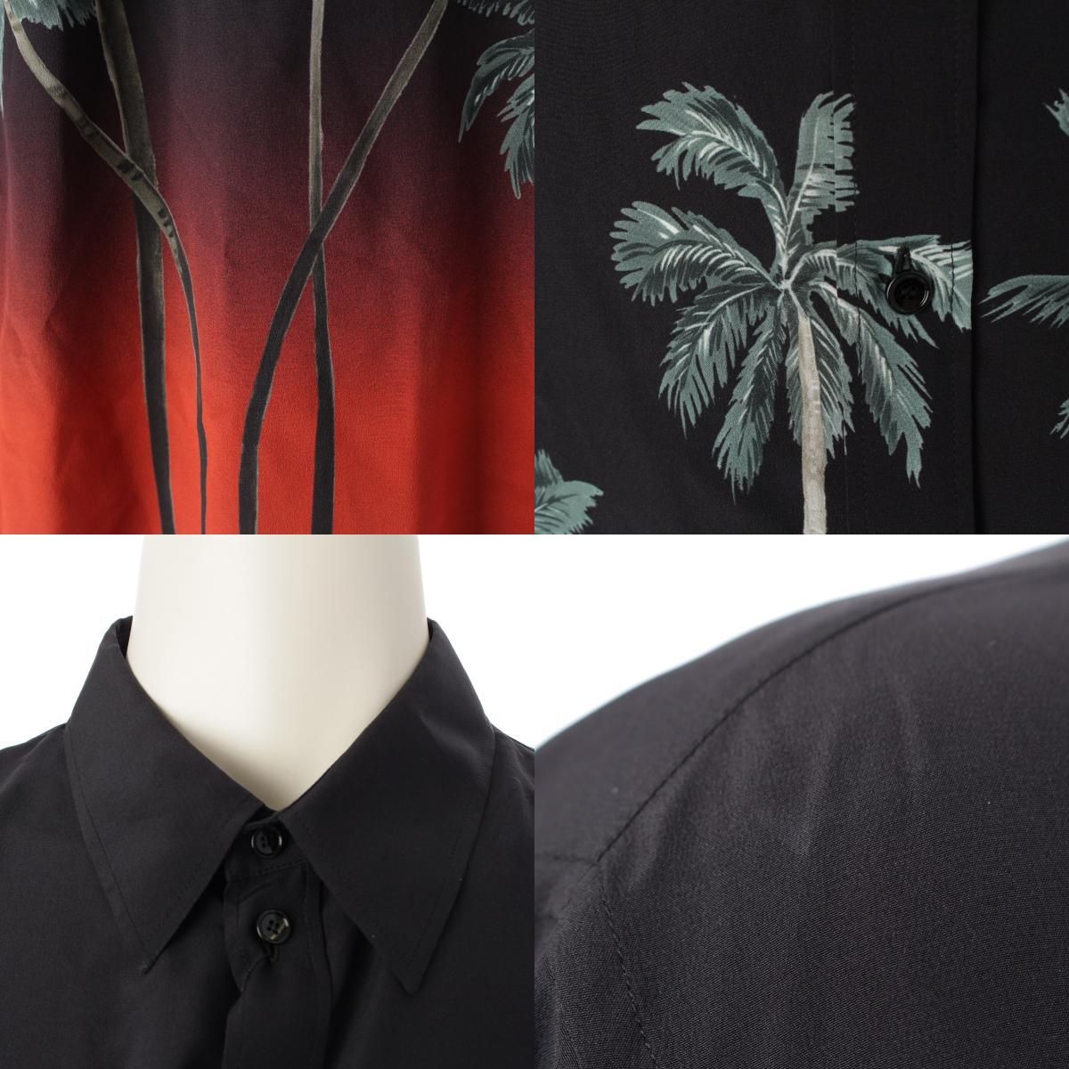 CELINE 22SS パームツリー 半袖シャツ 37 シルク セリーヌ 22SS シルク パームツリー プリント 半袖シャツ