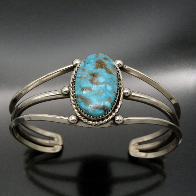 Navajo ナバホ族 バングル ブルーリッジ ターコイズ RT刻印 ナバホ メンズ レディース ブレスレット 28011040