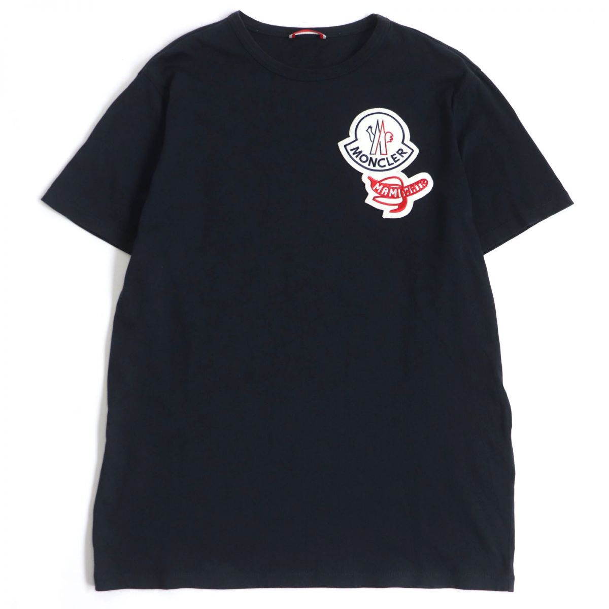 美品✨モンクレール ダブルロゴワッペン MAGLIA カットソー ネイビー 美品✨モンクレール ダブルロゴワッペン MAGLIA カットソー