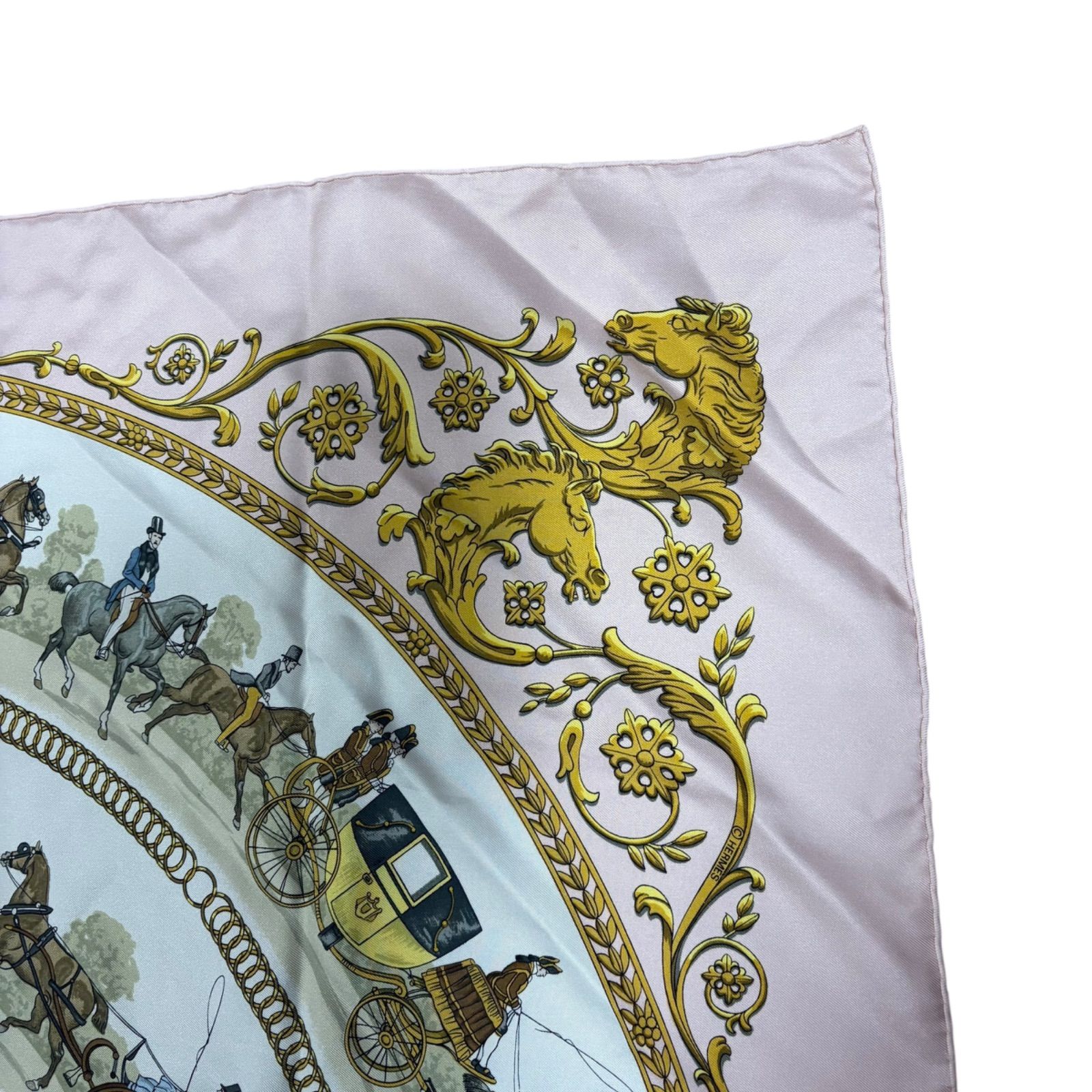 エルメス カレ90 スカーフ ロンシャンへの散歩 シルク100％ HERMES