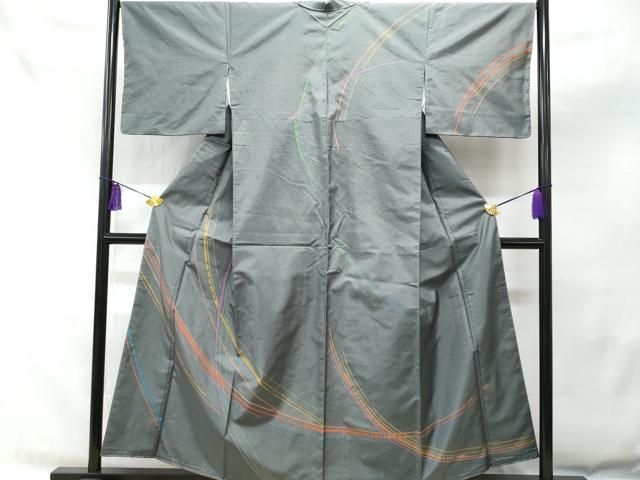 平和屋着物●訪問着　本場染大島紬　短冊吉祥花文　正絹　逸品　CAAU1869yc 平和屋着物○訪問着 本場染大島紬 短冊吉祥花文 正絹 逸品 CAAU1869yc