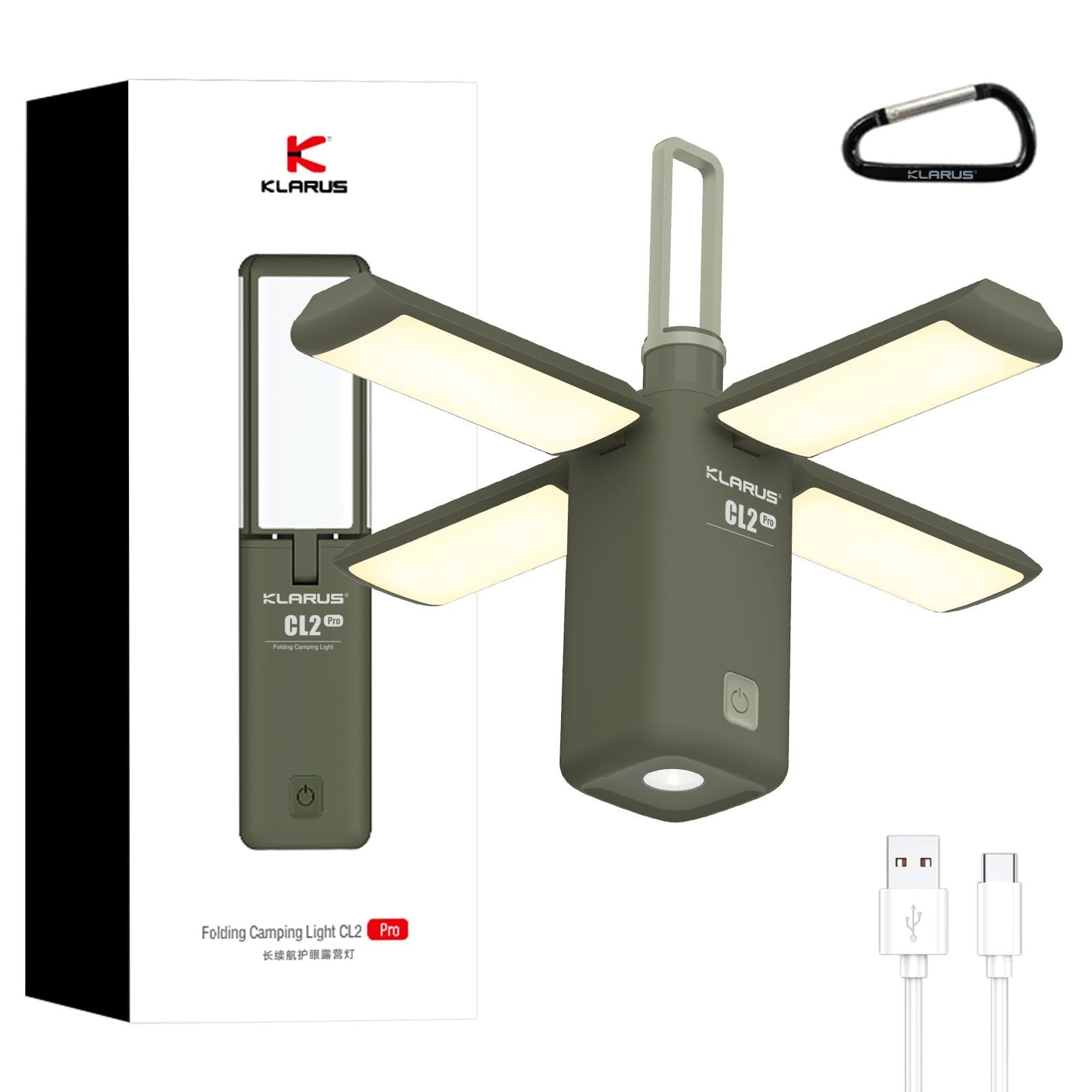Pro CL2 14000mAh超大容量キャンプライト 自由折りたたみ充電式LEDキャンプランタン 750ルーメン 8つのライトモードギフト キャンプ 緊急キット 旅行に最適 KLARUS