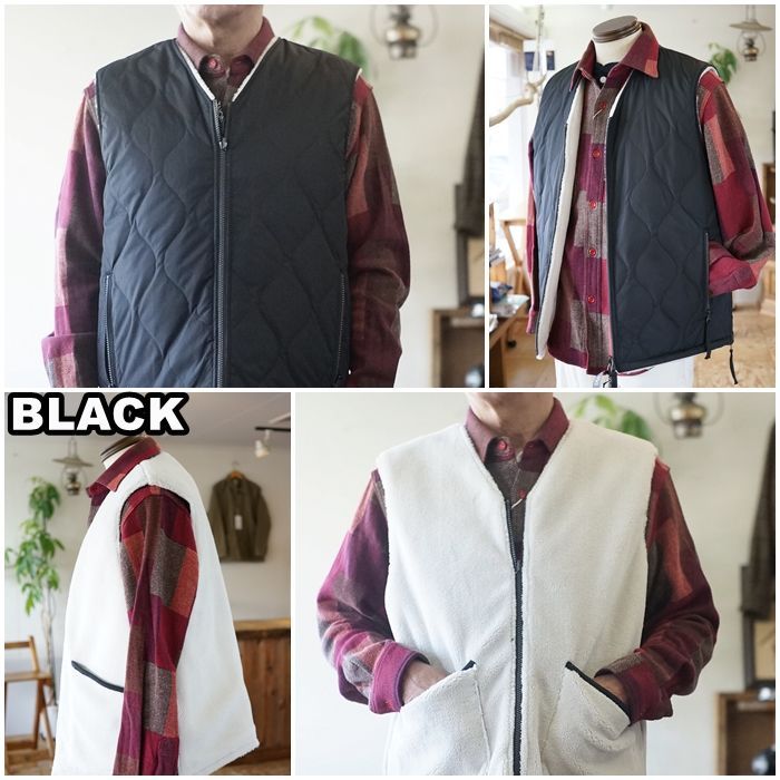 TAION タイオン リバーシブルボアベスト R 001 BML-1 Vネック ボア ベスト