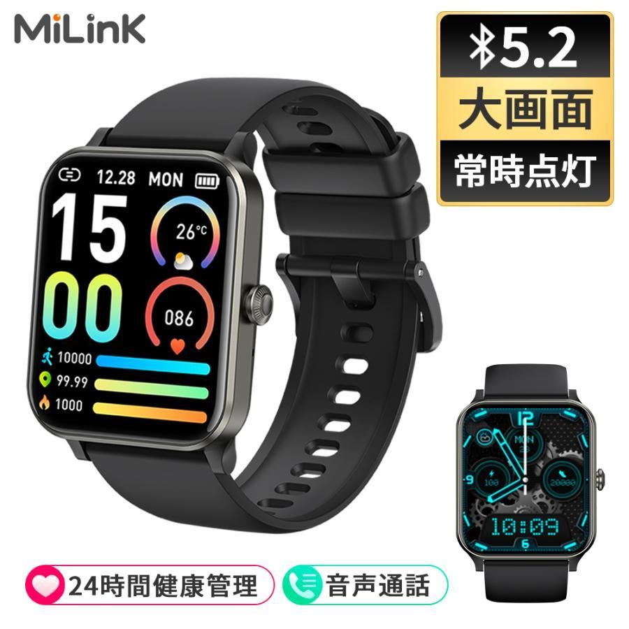 新商品【Mi Sync01 スマートウォッチ】 1.83インチ 大画面 IP68 完全防水 通話機能 音楽再生 血中酸素 心拍 睡眠 24時間 健康管理 測定機能 生理周期 歩数 万歩計 着信 iPhone android 日本語 おしゃれ 