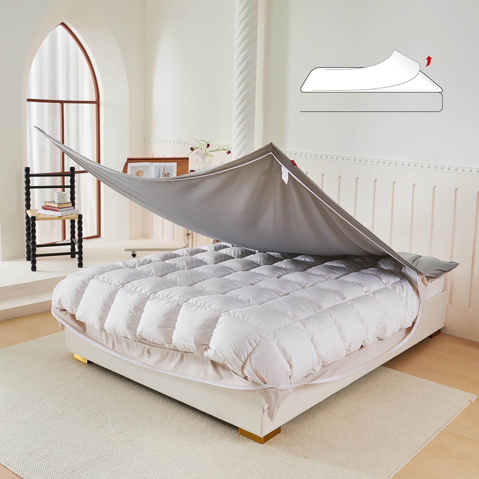 Size シングル SL 150X210cm 掛け布団カバー シングル ロング 洗いざらし - 柔らかい 肌に優しい 静電気防止 オールシーズン 布団カバー 着脱簡単 ダブルファスナー 洗濯機で丸洗いOK かけふとんカバー 長く使える 生地の縮みや型崩れ防止