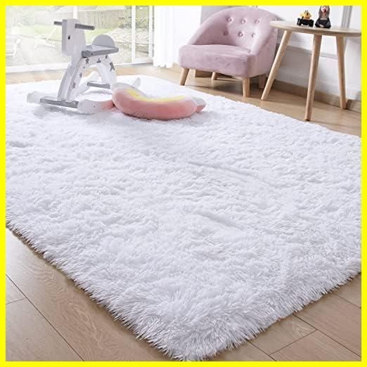 【在庫処分】ラグマット ふわふわ 北欧 シャギー 洗える 120x160cm カーペット 約1.5畳 白 無地 柔らか ラグ 滑り止め付 防ダニ 防臭 防音 輝点 抗菌 モノクロ 床暖房対応 長方形
