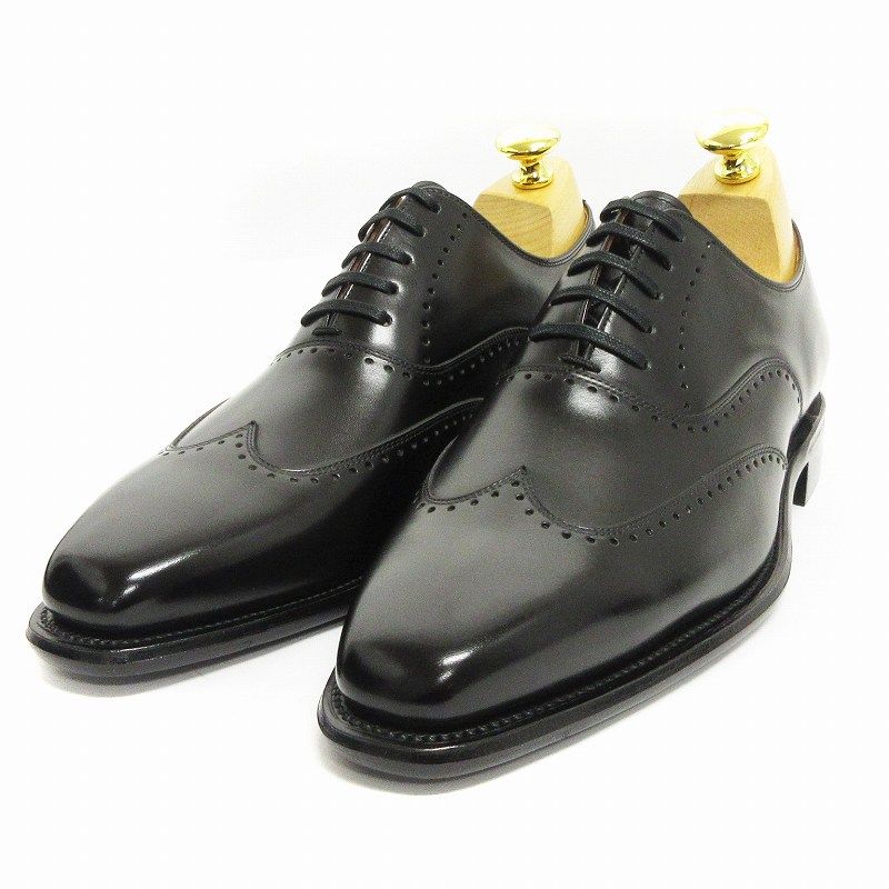 Y SCOTCH GRAIN ウィングチップ 黒ドレスシューズ24.5cm スコッチグレイン SCOTCH GRAIN ドレスシューズ ウイングチップ