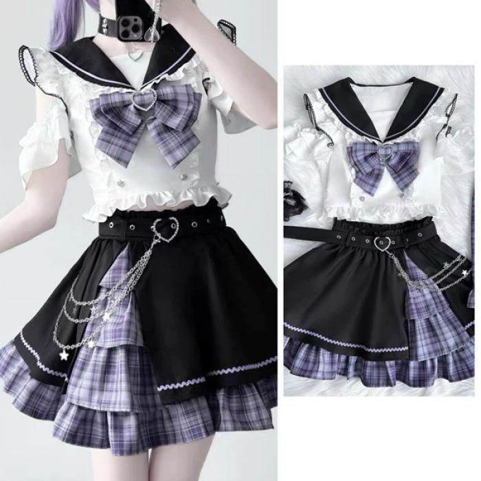 Ribbon pleats frill mini skirt チェック柄 check ribbon pleats mini skirt/チェックリボンプリーツミニスカート