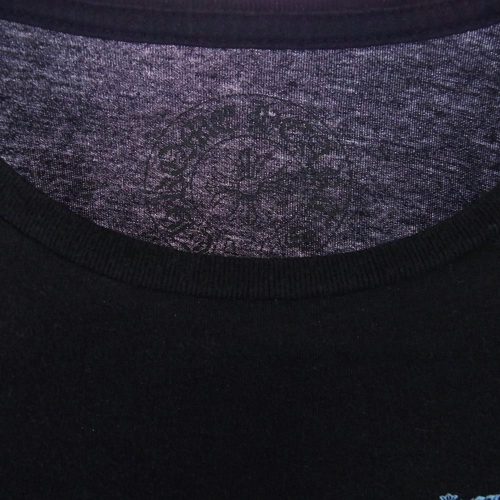 来店をご期待! CHROME HEARTS クロムハーツ 原本無 サイドロゴプリント クルーネック Tシャツ 半袖カットソー ブラック系 S １００％正規品保証！