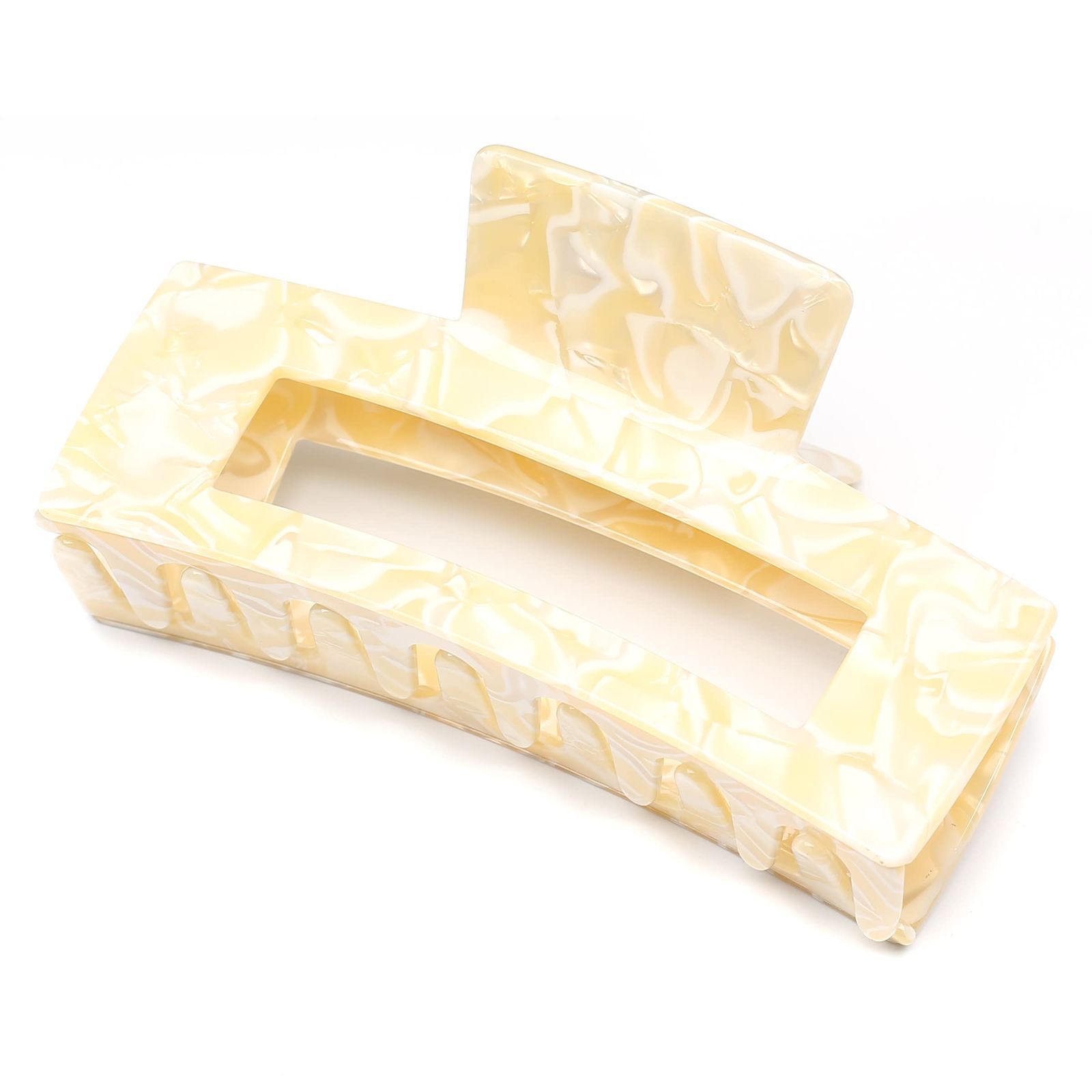 クリーム しっかり クリップ バンスクリップ ヘアクリップ 髪留め 大人 ベージュ ヘア 大きめ おしゃれ 特大 韓国 QinGoo 1本 12 7 cm 6 cmCream