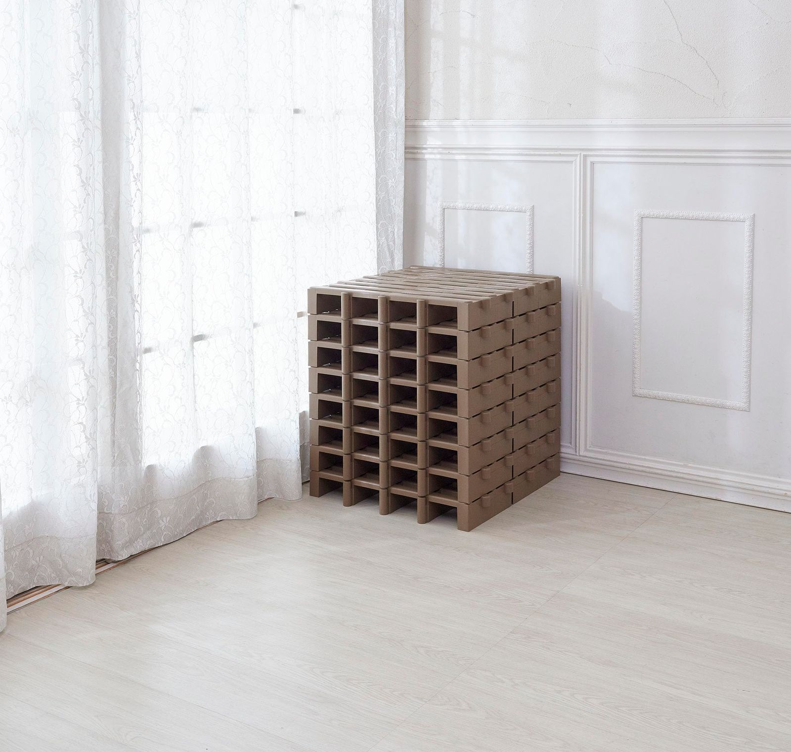 迅速発送 Belca 日本製 すのこベット ジョイントふとんすのこ 8枚入り 幅51.7×奥行51.6×高さ7.1cm エコブラウン 耐荷重 120kg シングルサイズ 湿気防止 組み合わせ自由 JS-BR8