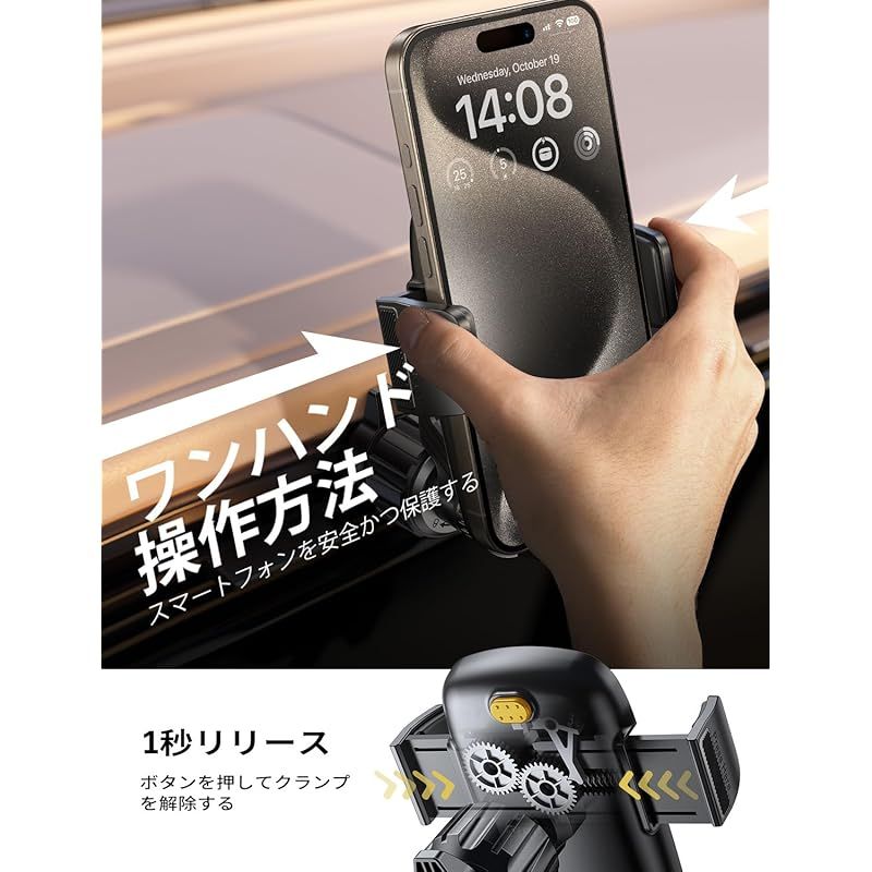 LISENスマホホルダー 車 【2023革新！驚安定の車載スマホ ホルダー】二重360°調整 自転車 スマホホルダー エアコン 吹き出し口 車載スマホホルダー 片手操作 車 スマホスタンド 超強力構造 スマホホルダー 自転車 安定性拔群 不動のサポート力 車 