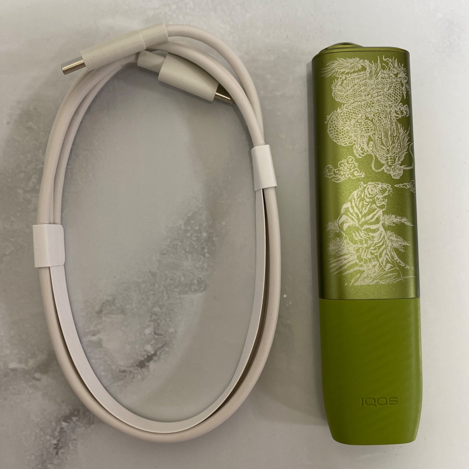 龍 虎 加工 iQOS ILUMA i ONE アイコス イルマ i 和彫り ワン 緑