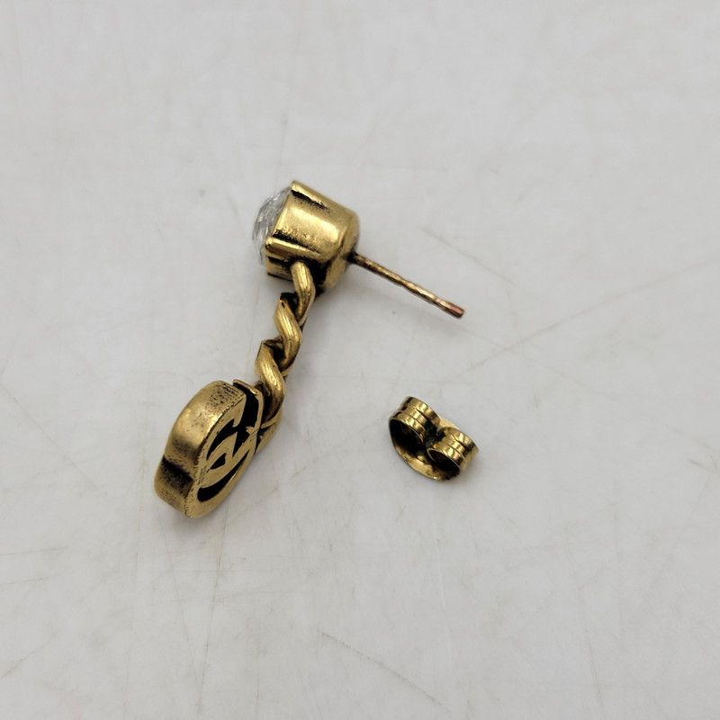 中古品】GUCCI グッチ CRYSTAL DOUBLE G PIERCE クリスタル