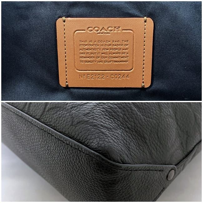 コーチ ビジネスバッグ ブラック シグネチャー C0244 美品 チャーム付
