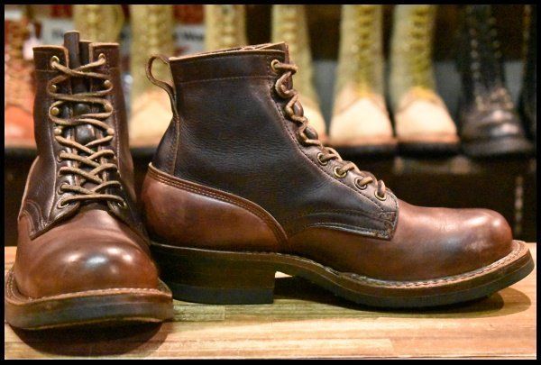 8 E WHITE S ホワイツ ファーマーランチャー スモークジャンパー ブラウン ツートン ビブラム700シングル ブーツ FI 101