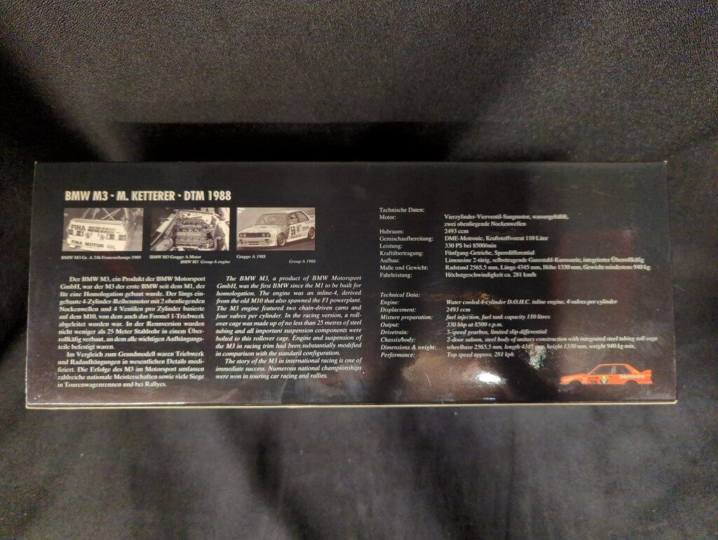 Paul'sModelArt 1/18 MINICHAMPS BMW M3 M.KETTERER DTM 1988 #39