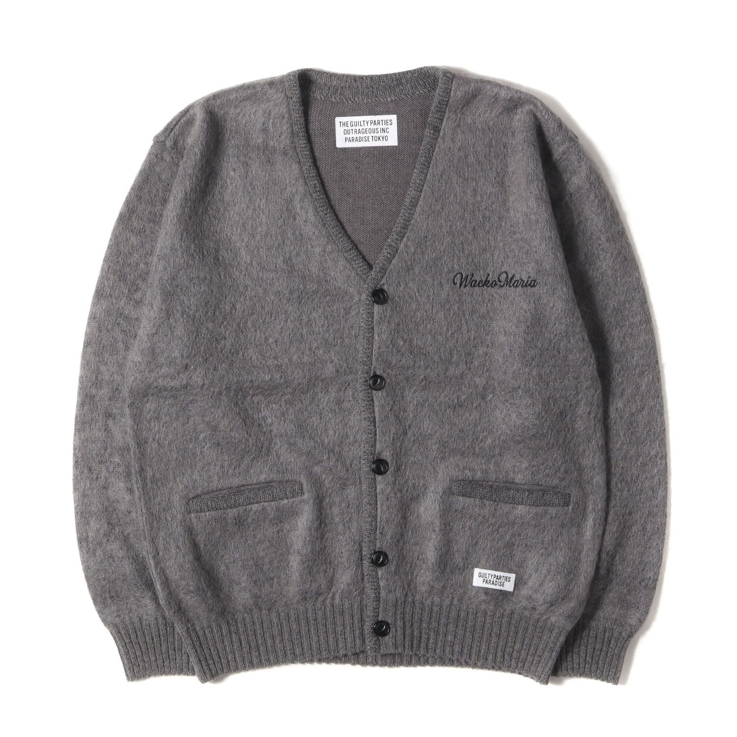 新品 WACKO MARIA ワコマリア カーディガン サイズ:S 23AW ロゴ刺繍 モヘヤ ニットカーディガン MOHAIR KNIT  CARDIGAN グレー トップス セーター【メンズ】 - メルカリ