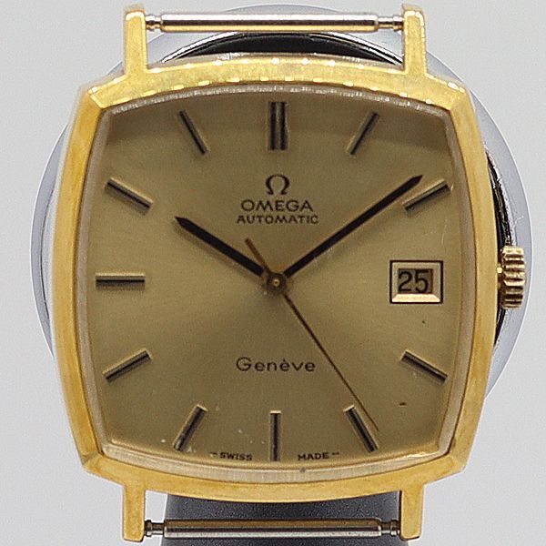オメガ　ジュネーブ　ゴールド　デイト　自動巻き　メンズ腕時計　稼働品ビンテージ