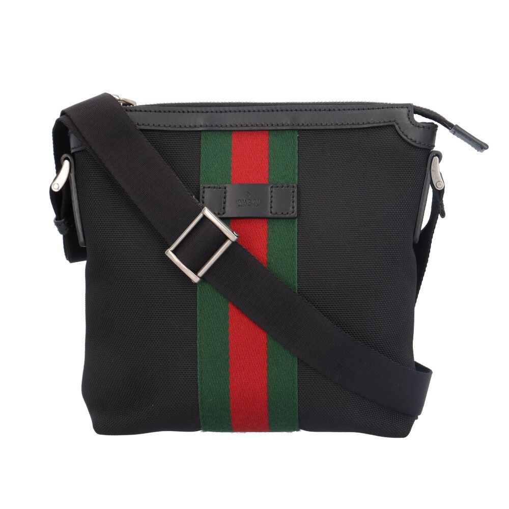 グッチ シェリーライン ショルダーバッグ キャンバス 631195 ブラック メンズ GUCCI グッチ