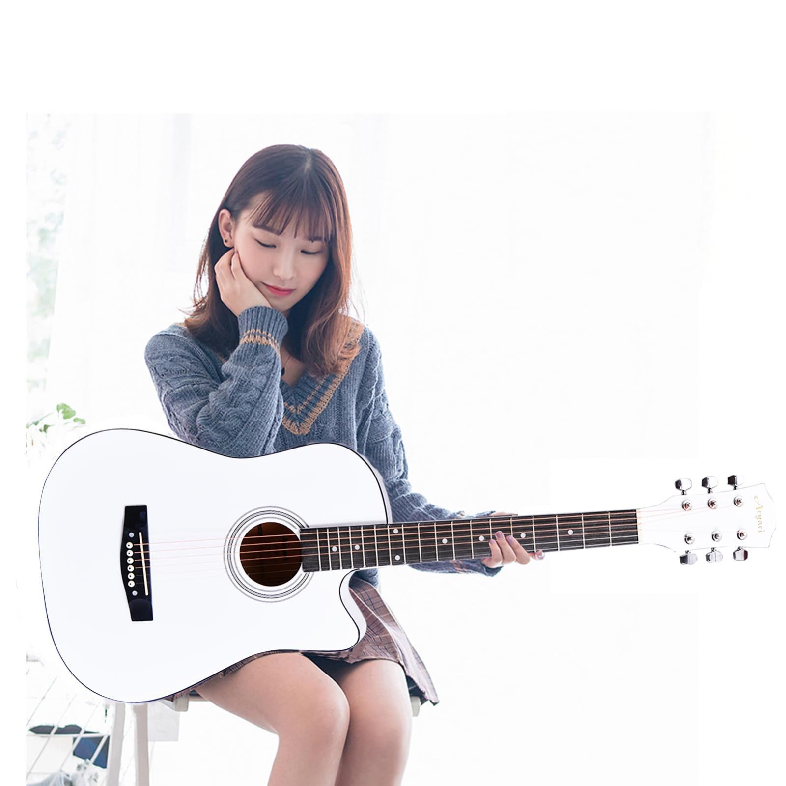 aryari アコギギター ホワイト 初心者様向け☆ aryari アコギ ギター - メルカリ