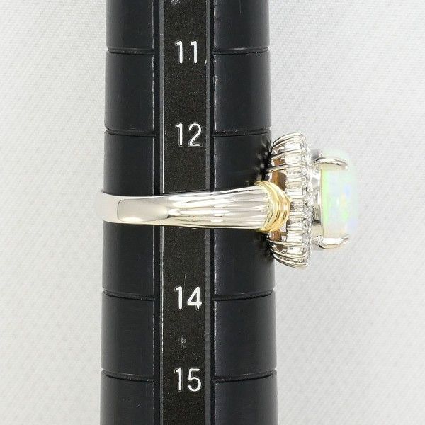PT900 K18YG リング RING 指輪 13号 オパール 2.11 ダイヤ 0.21 カード