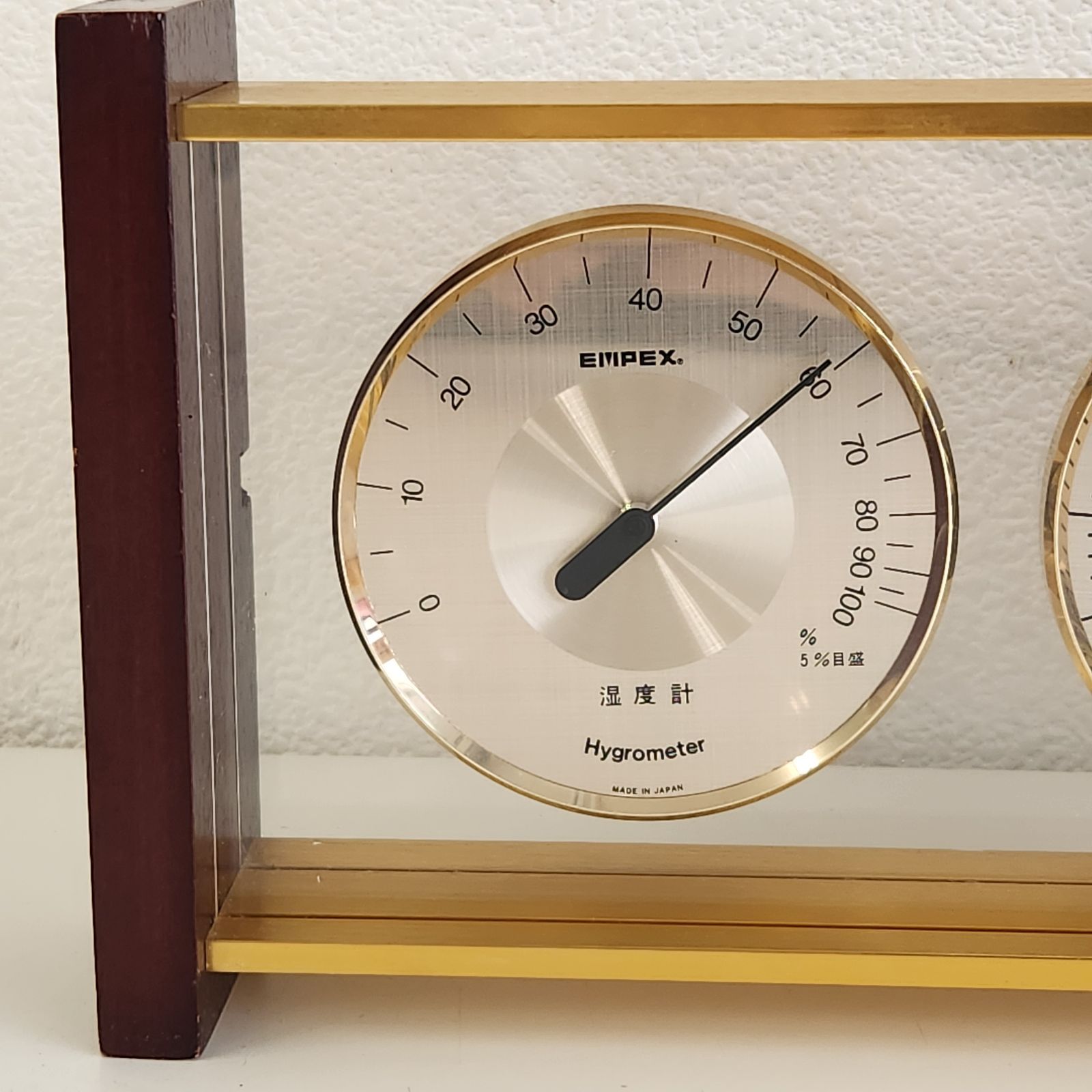 美品】EMPEX 気象計 湿度計 気圧計 温度計 エンペックス 木製 美品】EMPEX 気象計 湿度計 気圧計 温度計 エンペックス 木製