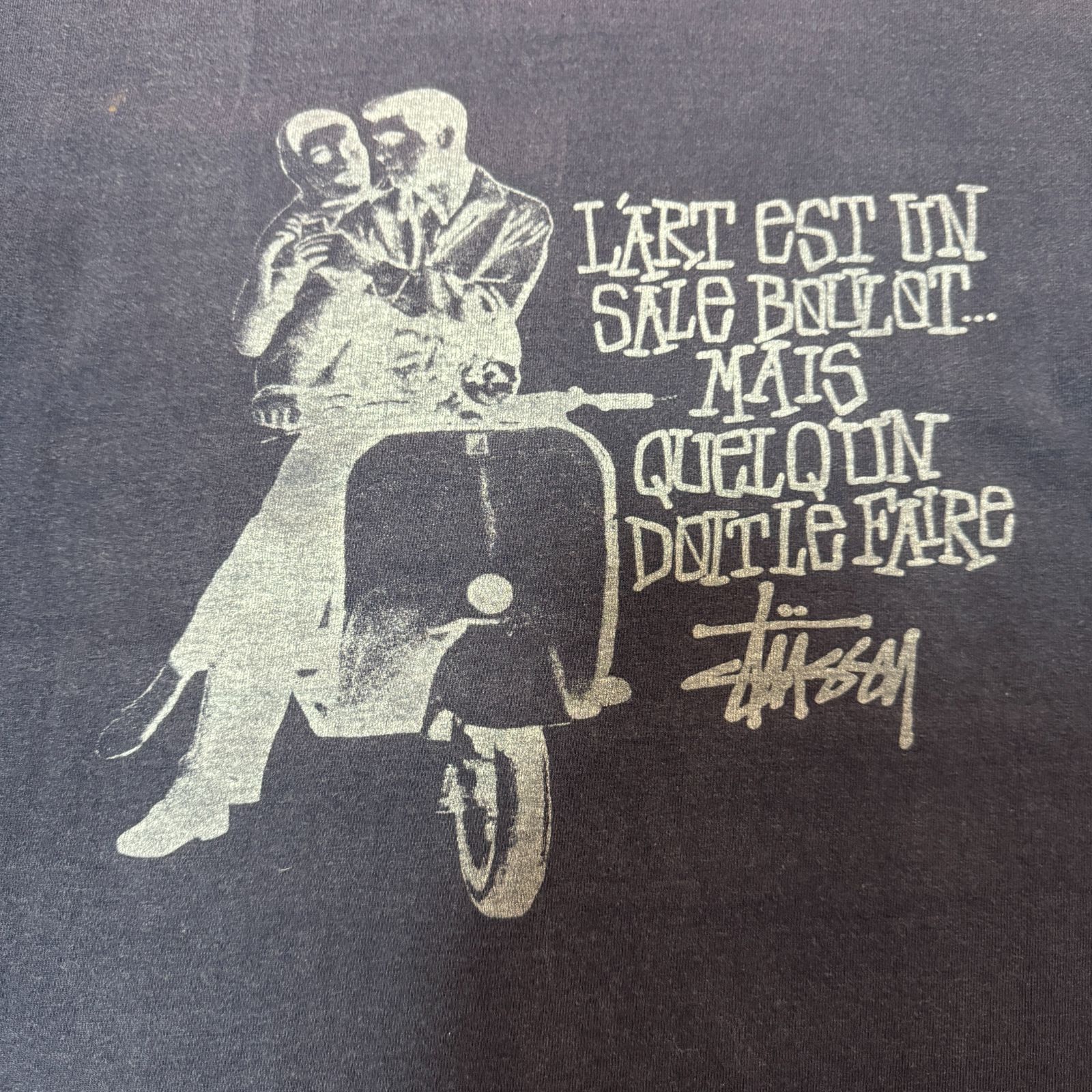 90s old stussy ローマの休日 Tシャツ Mサイズ USA製 黒タグ アート 