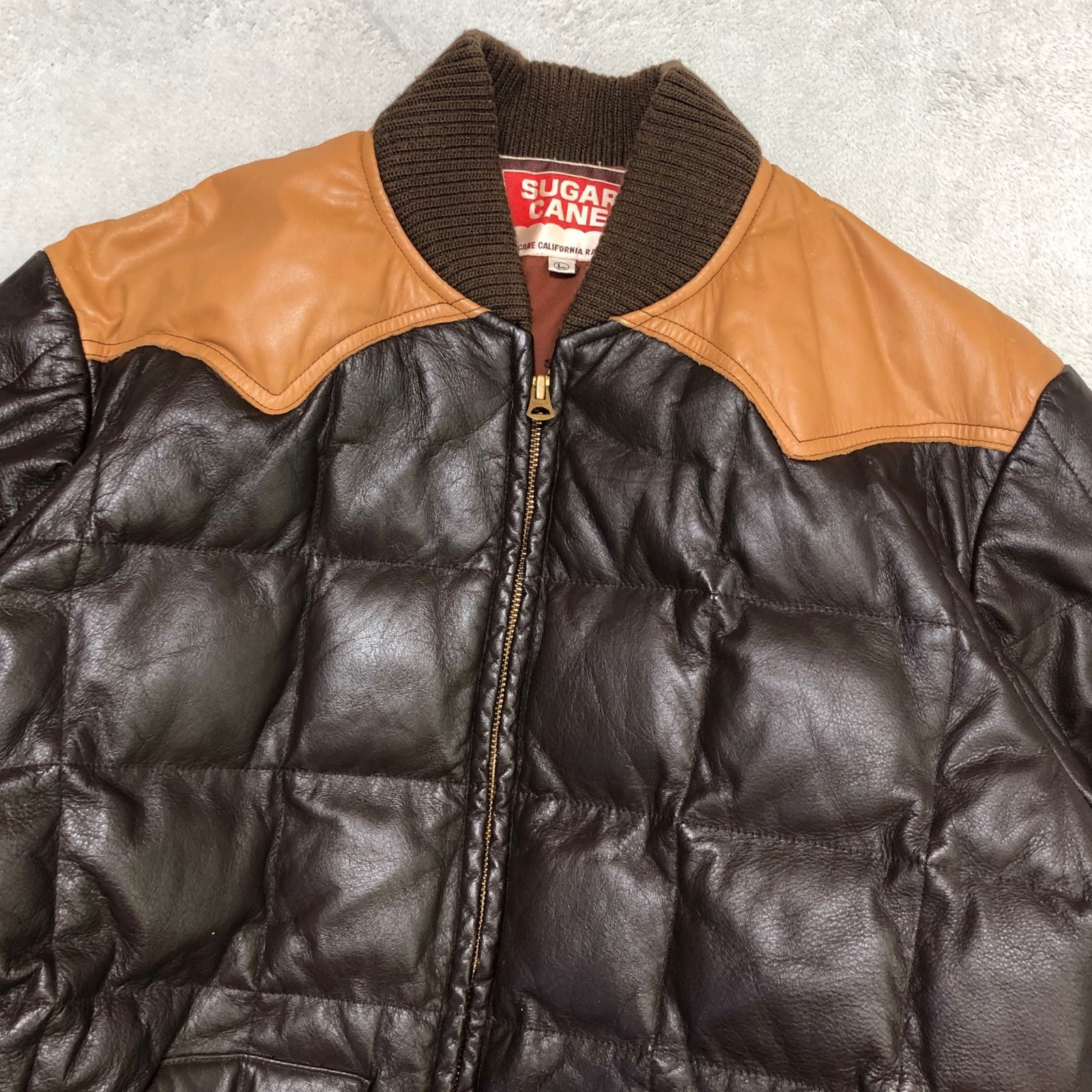 SUGAR CANE レザーダウン M SUGAR CANE LEATHER DOWN JACKET オールレザー ダウンジャケット