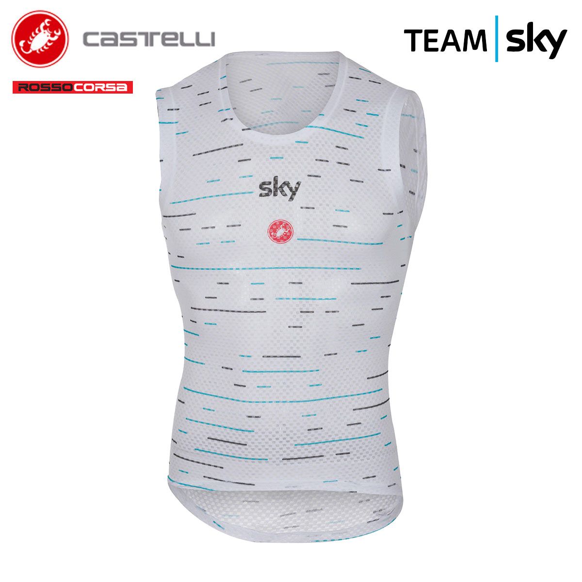 ＜超メルカリ市＞【新品】CASTELLI 7096 TEAM SKY PRO MESH SLEEVELESS カステリ プロ メッシュ 袖なしベースレイヤー(プロ選手モデル)