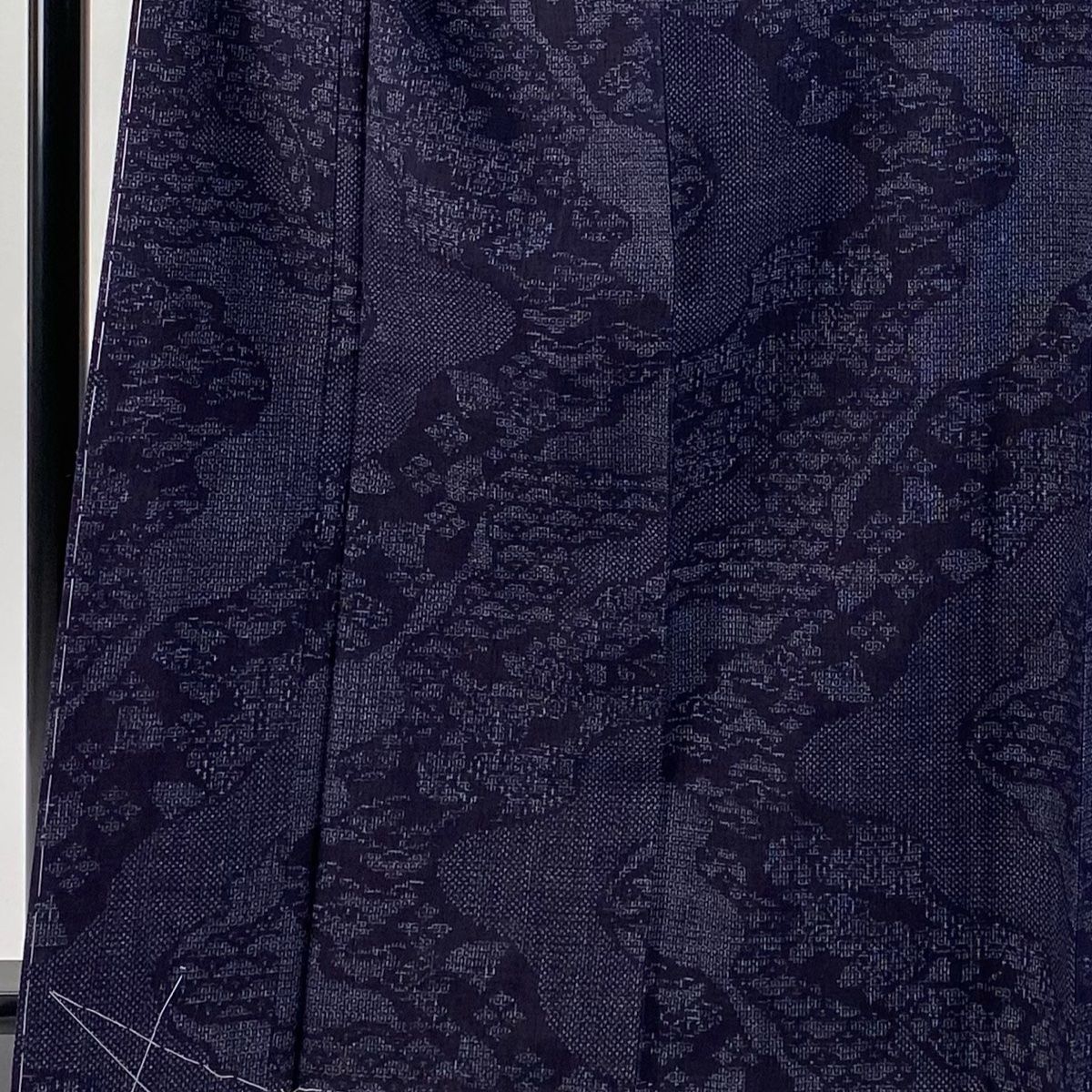 紬 身丈165.5cm 裄丈64.5cm M 袷 笠松 亀甲絣 濃紺 正絹 秀品