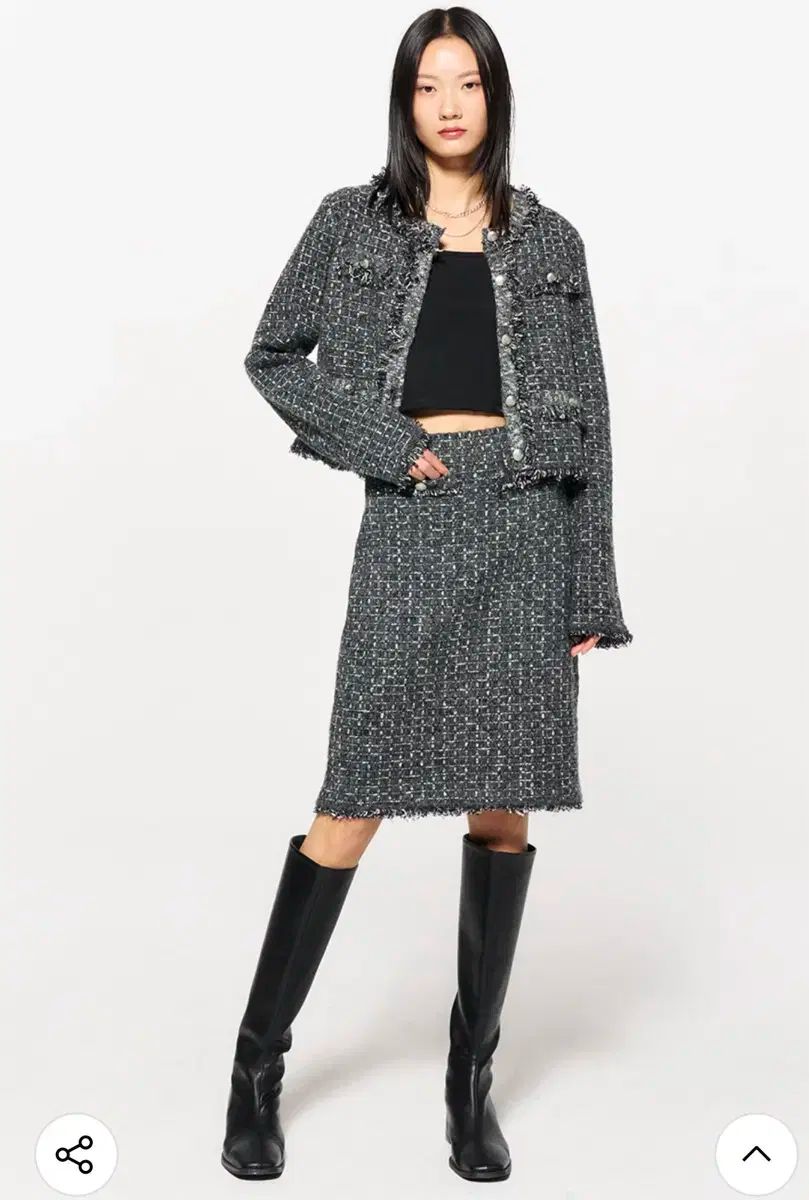 ジェネラルアイデア ウール ニット ツイード セット グレー M