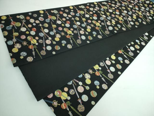 平和屋本店□極上 西陣の老舗 1782年創業 山下織物 六通柄袋帯 唐織 毬